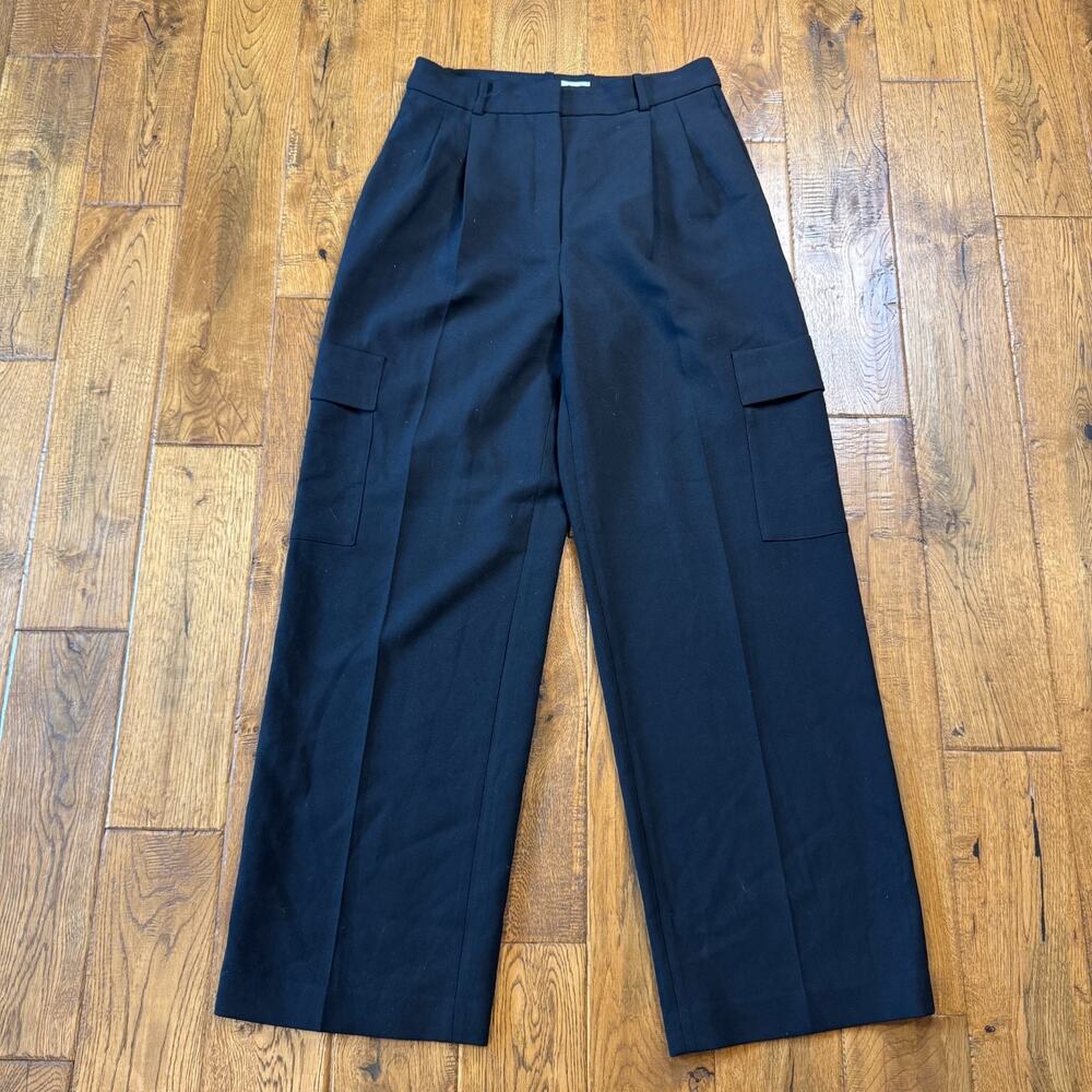 BABATON Aritzia Spotlight Cargo Multi Pocket Trouser Pant Sz 8 Black Pleated